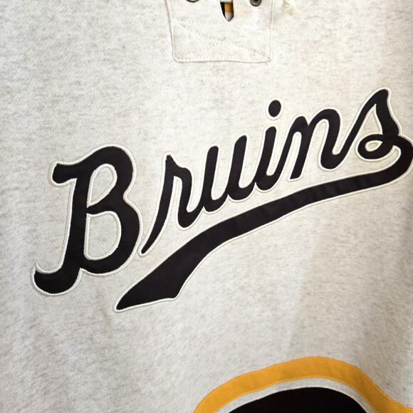 New Boston Bruins '47 Brand Centennial Early Years Script Lacer Hoodie Size L - Picture 6 of 13